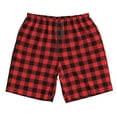 thumbnail image 3 of Uemuo Buffalo Plaid Red Black Pattern Men's Swim Trunks Hawaiian Beach Bathing Suit Swimsuits Beach Quick-Dry Shorts with Pockets-XX-Large, 3 of 9
