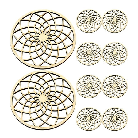 

Guiyong 10pcs Wooden Table Coasters Heat Insulation Cup Mats Hollow Teacup Pads for Tableware Bowl Plate