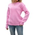 thumbnail image 3 of Women'S Long Sleeve Round Neck Pullover Sweater Bowknot Backless Knit Tops Pink L, 3 of 9