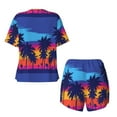 thumbnail image 5 of Lsque Beach with Palm Trees Women's Short-Sleeved Pajama Set - 2 Piece Soft and Lightweight Sleepwear Set-Small, 5 of 9