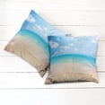 thumbnail image 2 of Ambesonne Nature Throw Pillow Cover 2 Pack, Tropical Sea Coast Sky, 18", Cream Blue, 2 of 6