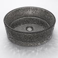 thumbnail image 2 of Stadium 16" Light Black Tempered Glass Circular Bathroom Vessel Sink, 2 of 6
