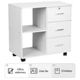 thumbnail image 6 of Aqzb File Cabinet, Mobile Lateral Filing Cabinet with Locking Drawer, Printer Stand with Open Storage Shelves & Wheels, Ideal for Letter/Legal/A4 Size Files, White, 6 of 8