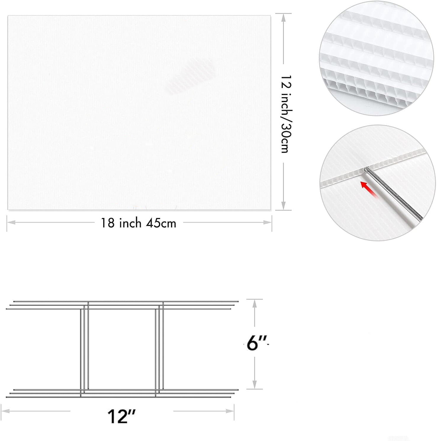Blank Yard Lawn Signs,Happon 4 Pack 18 x 12 Inches White Plastic Lawn Signs with Stakes & Pens,Garden Yard Signs for Party Yard Decorations,Garage Sale, Guidepost, Open House