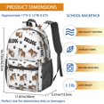 thumbnail image 3 of Bulldog and Dog Paw Print White Pattern 17" Waterproof Oxford School Backpacks for Teens, S-Shape Padded Straps, for School, Travel, Hiking, Camping, 3 of 5