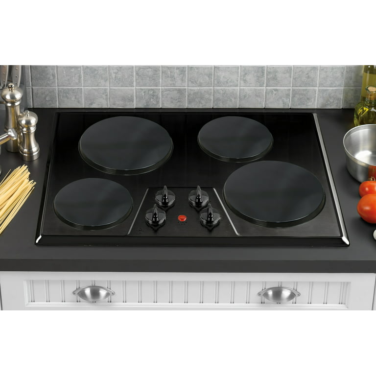 Round Electric Stovetop Burner Cover Set of 4, Red 