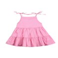 thumbnail image 1 of Girls Dress Shoulder Strap Solid Sling Layered Skirt for Children, 1 of 8