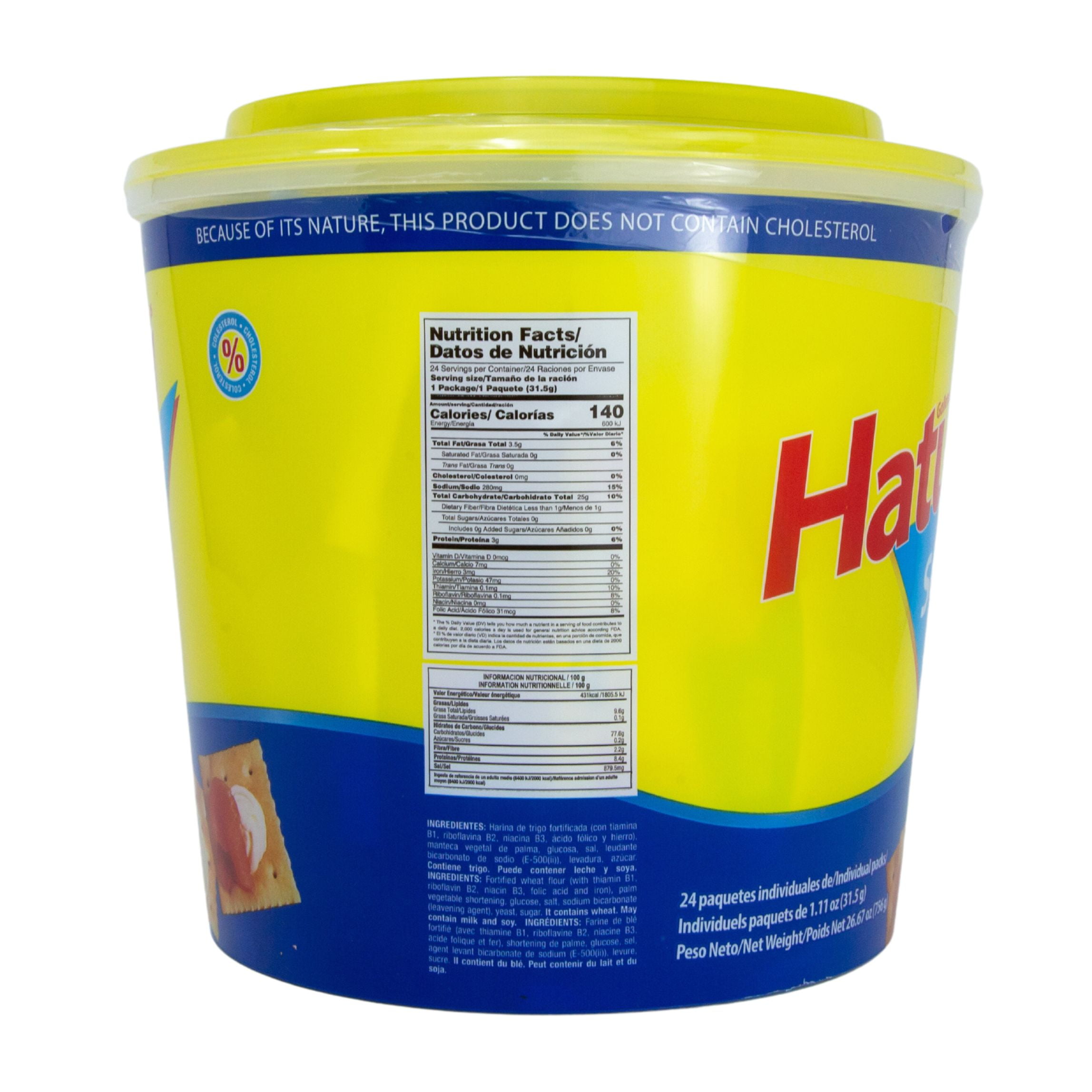 Malta Hatuey, Original Export Soda Snack Crackers, 26.67 oz, 24 Count Plastic Bucket