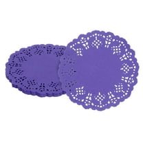 50pcs Paper Doilies, 4.5 Inch Lace Paper Doilies, Disposable Paper Placemats Purple