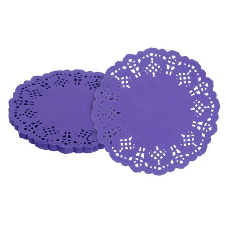 50pcs Paper Doilies, 4.5 Inch Lace Paper Doilies, Disposable Paper Placemats Purple
