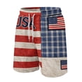 thumbnail image 6 of CIENVNSTG Men's Patriotic USA Flag Print Shorts Drawstring Elastic Waist Casual Shorts for Independence Day Party Hot Pink S, 6 of 6