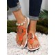thumbnail image 2 of opean And American Style Plus Size Women's Metal Large Disc Sandals With Toe Ring And Open Toe, Fashionable Slippers For Casual And Beach Outfits I, 2 of 4