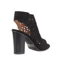 thumbnail image 4 of Trendsup Hush-03 Women's Perforated Block Heel Dressy Sandals Trendy Open Toe Mule BLACK 8.5, 4 of 4