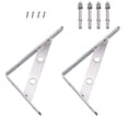 thumbnail image 1 of 2pcs Durable Industrial Wall Shelf Support Bracket Stainless Steel Triangular Bracket with 4 Screws (3x150mm), 1 of 7