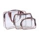 thumbnail image 1 of 3 piezas cro transparente viaje maquilje neceser bolsa de marrón Zulema Bolsa de mano transparente, 1 of 7