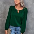 thumbnail image 2 of Womens Long Sleeve Tops Crewneck Casual Work Office Shirts Solid Color Loose Basic Tunic Tee Tops Blouses Womens Clothes, 2 of 4