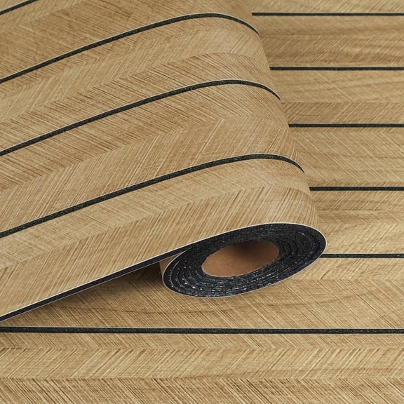 Brown Slat Wall Panel Peel and Stick 17"x79" Herringbone Panels for Wall Decor Self Adhesive Paneling Removable Slat Wallpaper for Bedroom Living Room Interior