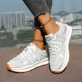 thumbnail image 2 of Rokment Womens Vintage Color Block Running Tennis Walking Shoes Fashion Sneakers Comfortable Breathable Mesh Memory Foam Basketball Volleyball Training Workout Fitness Skate Shoes White Size 9, 2 of 7