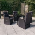 thumbnail image 1 of vidaXL 5 Piece Garden Dining Set with Cushions Black, 1 of 5