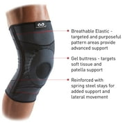 McDavid Knee Compression Knit Sleeve W/ Gel Buttress and Stays, S/M