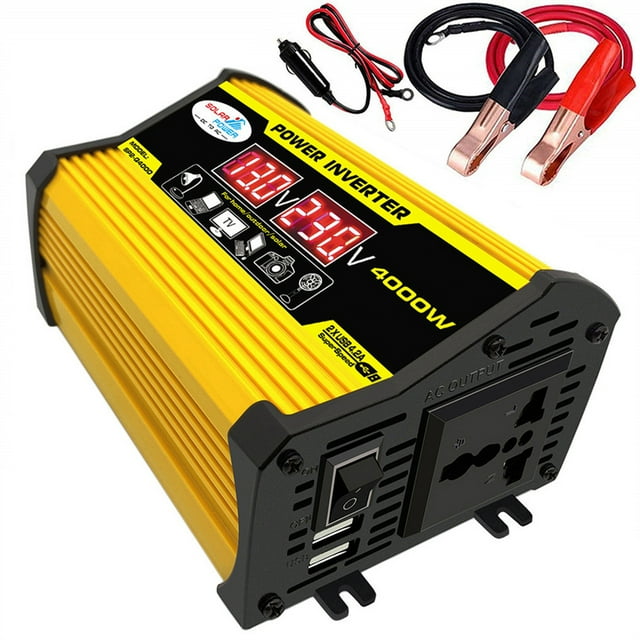 Portable Inverter Car Power Inverters DC12Volt To AC110220Volt Transformer 4000W Modified SineWave Inverter Dual USB Display Auto Inverters