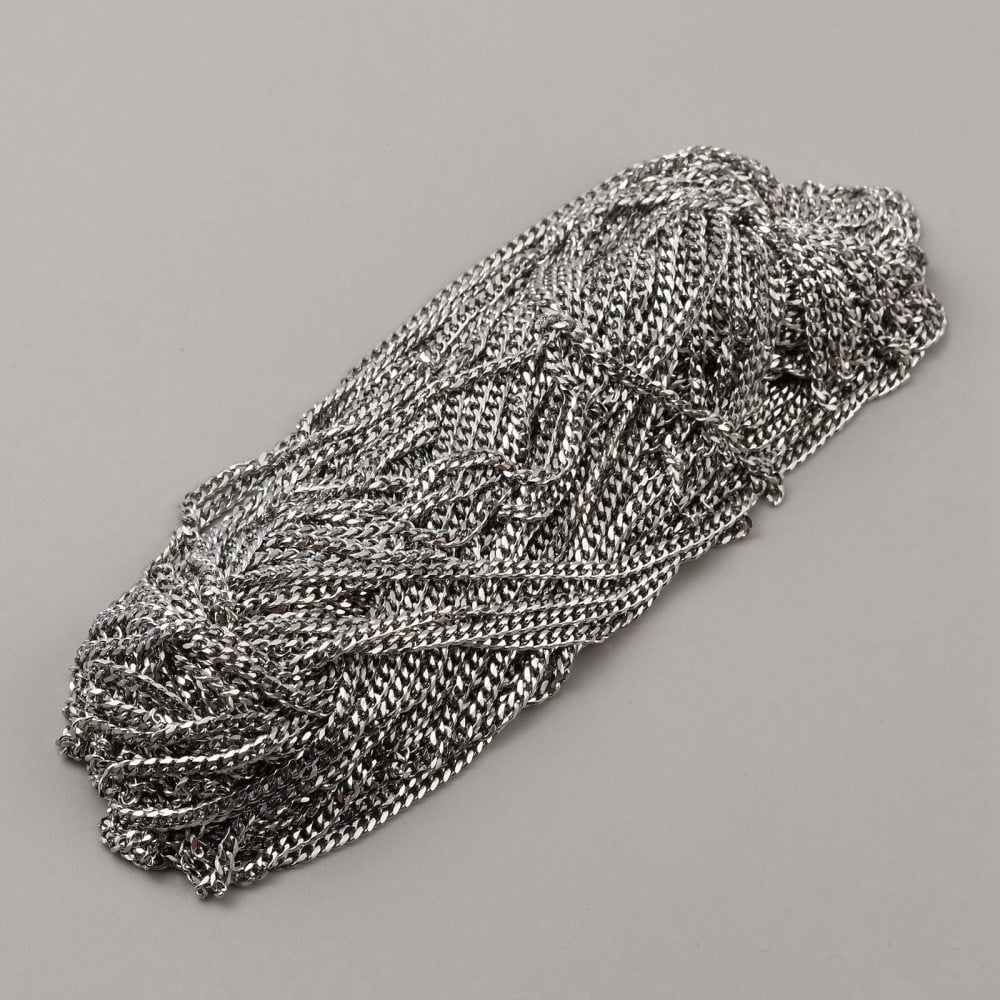 1 Roll 304 Stainless Steel Cuban Link Chains Unwelded with Spool Stainless Steel Color 3.5x3x1mm 82.02 Feet(25m)/Roll