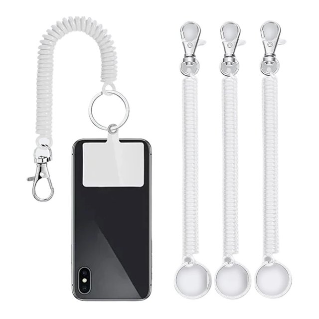 WANGQI Colorful Elastic Spring Straps Key Chain Clip Anti-theft Lanyard Wrist Rope Holder for Mobile Phone Straps Keyring