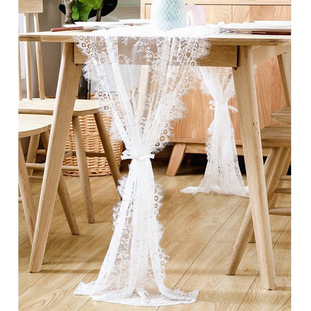 22M White Lace Roll Wedding Party Fabric Table Runner Chair Sash Venue Décor 