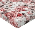 thumbnail image 4 of Ambesonne Rose Fitted Sheet, Romantic Grunge Flowers Print, Twin XL Size, Dark Blue Grey and Coral, 4 of 5