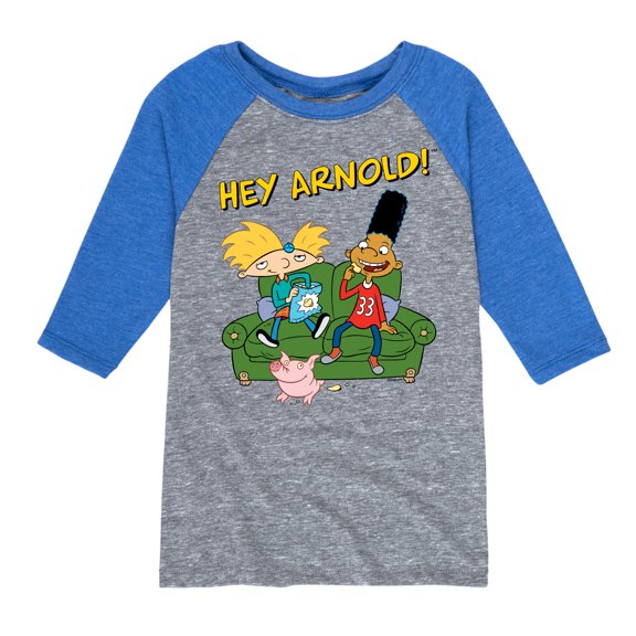 Hey Arnold! - Arnold, Gerald and Abner - Toddler And Youth Raglan Graphic T-Shirt
