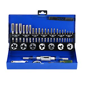 Amdohai 32 PCS HSS Découpe de la touche et de l'ensemble métrique -M12 Outil de filetage des mains Tungsten carbure robinet Die vis fil de fabrication outil Bit Set Kit ingénieur avec boîtier en métal