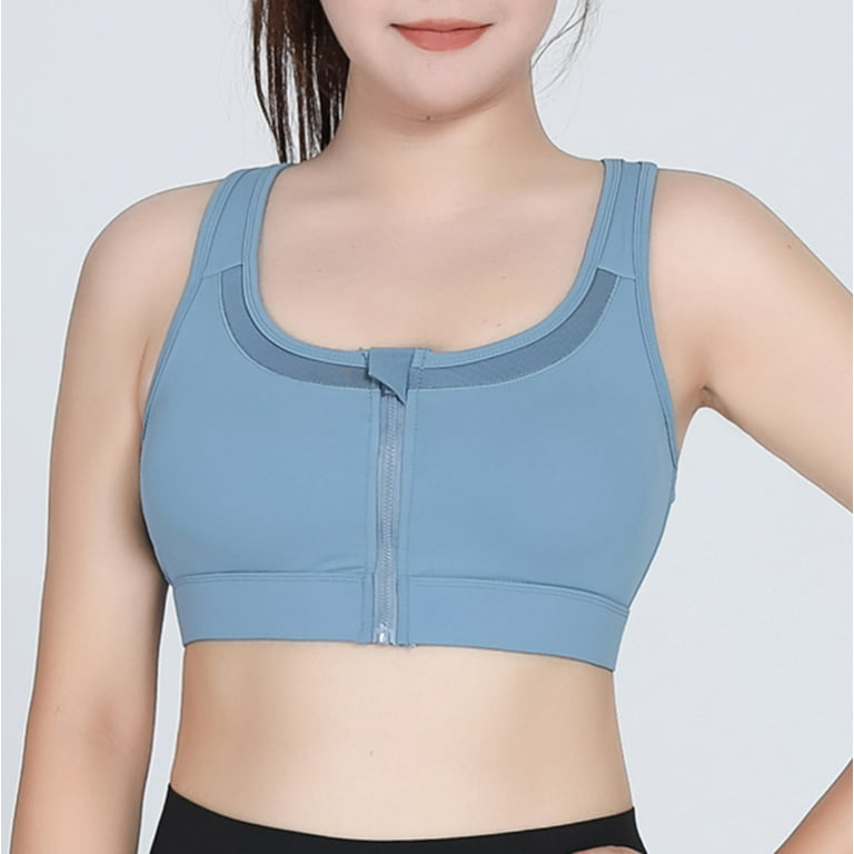 Women High Impact Sports Bras Racerback Running Front Closure Bra for Heavy  Large Breasts Full Coverage Athletic Bras Blue at  Women's Clothing  store