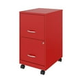 thumbnail image 3 of Pemberly Row 18in 2 Drawer Metal Mobile Smart Vertical Filing Cabinet Red, 3 of 6
