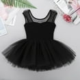 thumbnail image 4 of JanJean Kids Girls Sleeveless Mesh Splice Shoulder Straps Ballet Dance Tutu Dress for Stage Black 6, 4 of 7