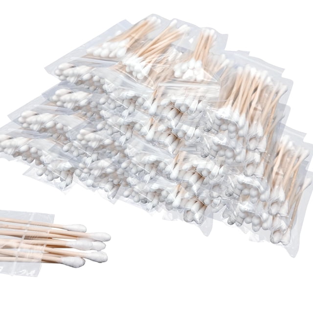 500 piezas (50 paquetes de 10) hisopos de algodón de tamaño de viaje hisopos de algodón envueltos individualmente para orejas hisopos de doble punta bastoncillos de oreja de punta redonda bastoncillos