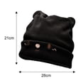 thumbnail image 2 of Tuque Tricotée à Revers pour Femmes et Adolescentes avec Chat et Chaton, Bonnet d'Hiver pour l'Extérieur, Extensible, pour Ski, 2 of 5