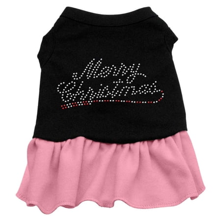 Christmas Pet Dog Cat Dress Rhinestone, "Merry Christmas"