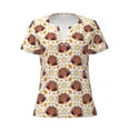 thumbnail image 2 of Uemuo Fall Turkey Drawing Women's Deep V-Neck Low Cut Tops - Casual Loose Fit with Stainless Steel Loop, Soft, Breathable, Perfect for Office, Travel, and Daily Wear-XX-Large, 2 of 5