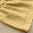 thumbnail image 4 of Efsteb Summer Dress for Girls Cotton Linen Short Sleeve Dress Casual Round Neck Princess Dresses with Pocket (Yellow,7 Years), 4 of 8