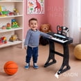 thumbnail image 2 of Piano Musical Infantil Electrico con Banco y Microfono, Graba Sonidos Musicales para Niño y Niña, 2 of 9