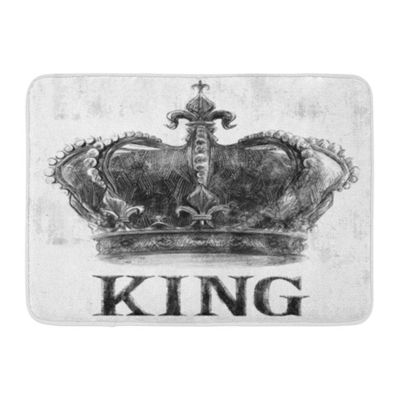 NUDECOR T-Shirt Couronne Rock King Graphique Musique Rétro Vintage Paillasson Tapis de Sol Tapis de Bain 23.6x15.7 Pouces