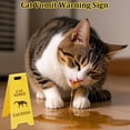 thumbnail image 4 of Cat Vomit Warning Sign Pet Caution Sign Yellow Plastic Cats Vomiting Wet Floor Pee Poop Desk Funny Gag Decoration Plaque, 4 of 6