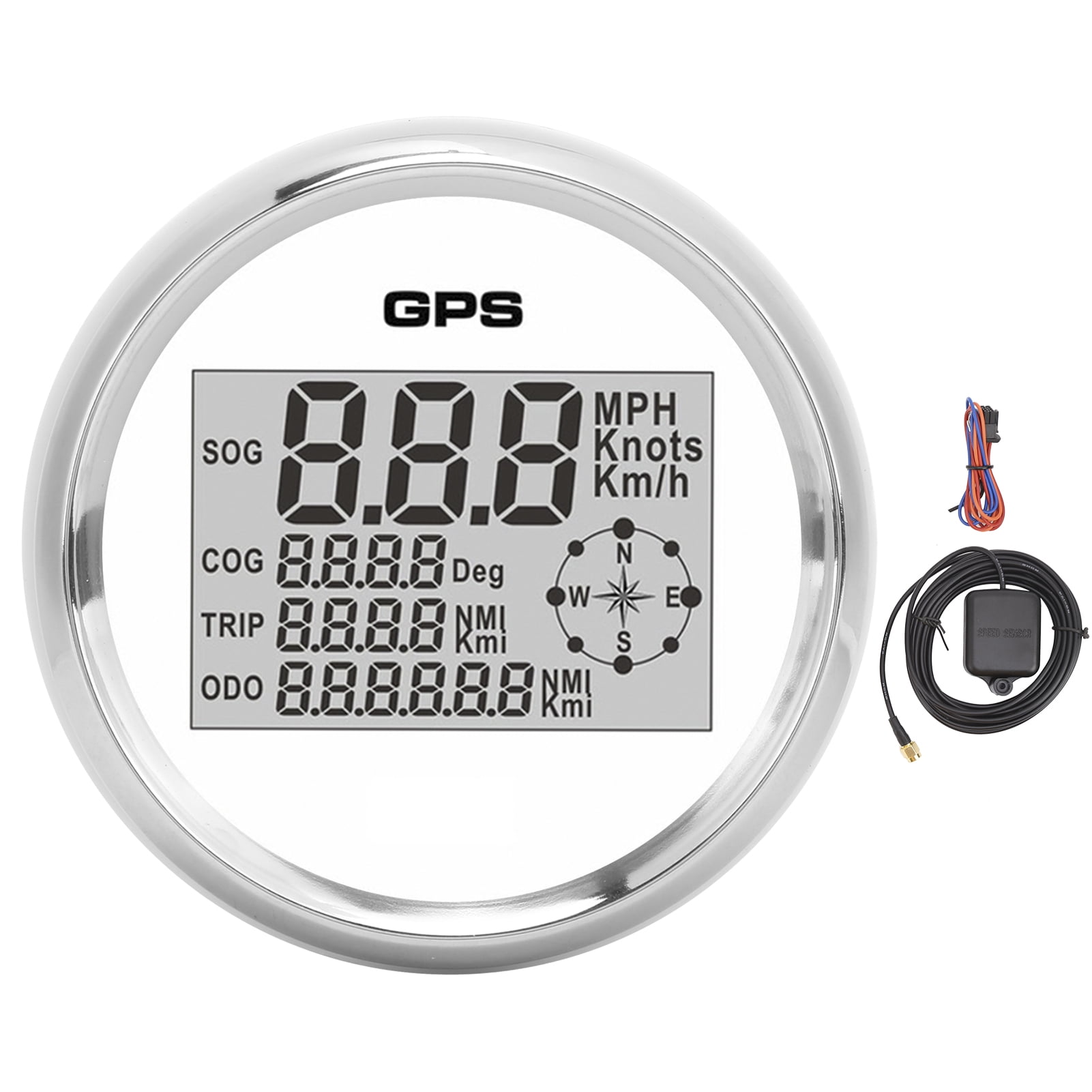85mm Speedometer Digital GPS LCD 8 Color Backlight 0 999 Knots KM H MPH 85mm-speedometer-digital-gps-lcd-8-color-backlight-0-999-knots-km-h-mph