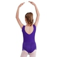 thumbnail image 2 of TiaoBug Kids Girls Sleeveless Fringed Rhythmic Gymnastics Dance Leotard Figure Skating Jumpsuit Purple 12, 2 of 6