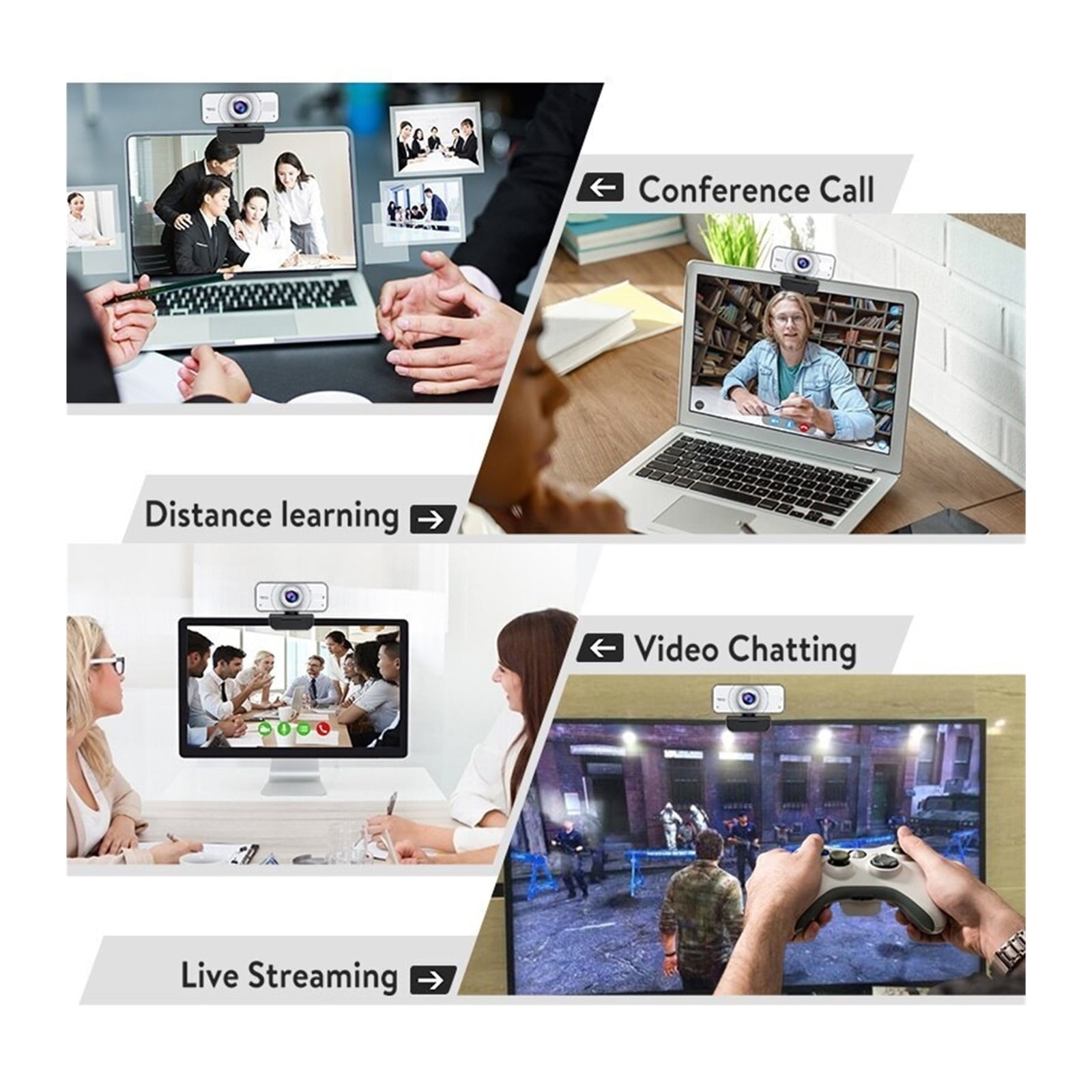 Webcam Full HD 1080P Webcam Manual Focus With Microphone USB For PC Computer For Conferencing, Live Streaming ,HD Video
