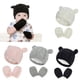 thumbnail image 3 of S Gorro de punto de algodón Gorro cálido de invierno para niños y niñas Gorros con pompones dobles Guantes, 3 of 5