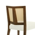 thumbnail image 3 of Christopher Knight Home Mid-Century Modern Rattan Dining Chairs, Upholstered Side Chairs, Solid Wood, Walnut+Beige, Set of 2, 3 of 7