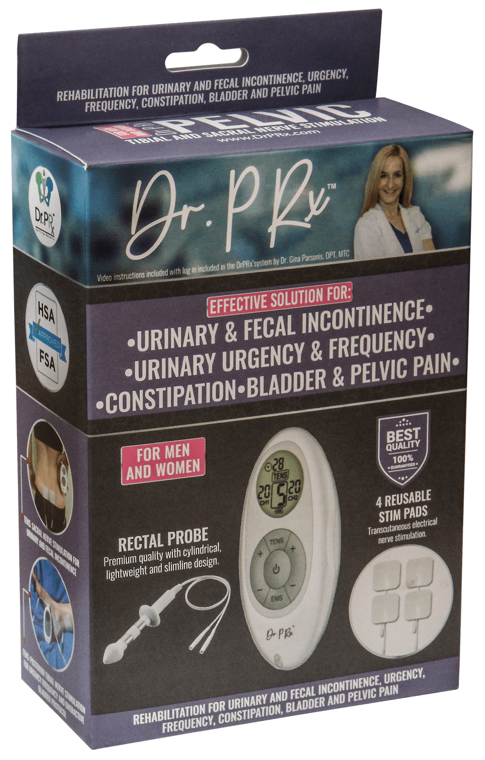 Dr Prx Pelvic Floor Stimulation Toner Kit With Foundation Pt Rehab Program For Men And Women Treat Improve Urinary Fecal Incontinence Walmart Com