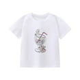 thumbnail image 2 of Spazoro Toddler Girls T-shirts, Graphic Tee Summer Casual Crewneck Short Sleeve Tops White Size 2-10T, 2 of 3