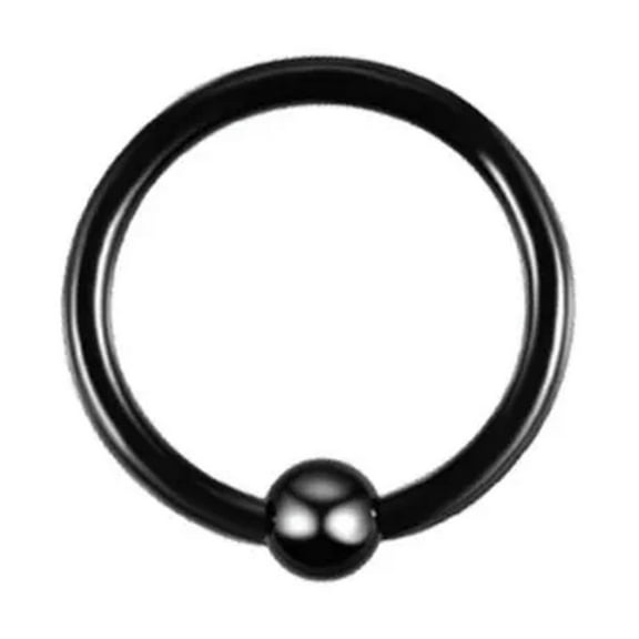GKNET Surgical Steel Nose Ring with Ball Septum Clicker Helix Ear Hoop Hinge Lobe Ring-black-6mm